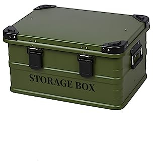 MegLob Camping-Aufbewahrungsbox Aus Aluminiumlegierung, Outdoor-Picknick-Ausrüstung, Kochgeschirr-Organizer, Kofferraum-Angel-Kleinigkeiten-Organize,Army Green s