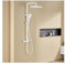 SWHC Duschsystem mit Thermostat, Weiß Duscharmatur Komplettset 3 Funktionen Dusche Regendusche Set Duschset Regendusche Duschgarnitur mit Regendusche, Badewannenarmatur Wasserfall, 3 Modi Duschkopf