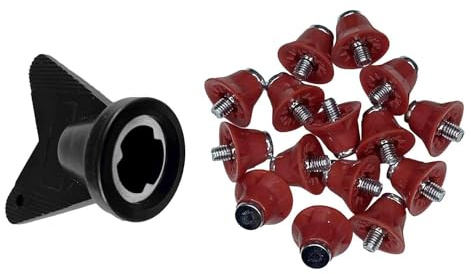 Pyugxab Lot de 12 crampons à vis M5 pour chaussures de football, rugby, 13 mm, rouge