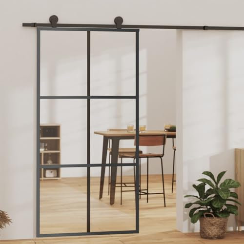 ARKEM Porte coulissante et quincaillerie Verre et Aluminium 102x205cm,Abris De Jardin,Abri De Stockage pour Jardin,Abri D'Outils De Jardin1225