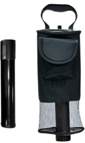 JISADER Golfball-Retriever-Tasche, Golf-Shag-Tasche, tragbarer Golfball-Shagger-Übungsbeutel für Männer und Frauen mit abnehmbarem Schlauch, Golfball-Aufheben, Schwarz