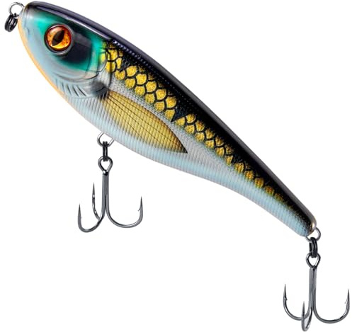 Dr. Fish Jerkbait wobbler för gädda 155 mm/76 g långsamt sjinkande fiskedrag för gädda, konstgjort färgval öring wobbler, slagtålig lackering, bettbeständigt material, integrerade bullerkulor