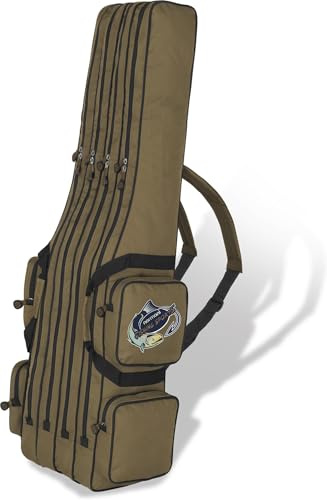 normani Rutentasche Angelrutentasche Rutenfutteral Aufbewahrungstasche 125 cm / 150 cm / 160 cm / 170 cm / 190 cm - Wasserabweisende Angeltasche Angelrucksack Coyote 4 Innenfächer 190 cm