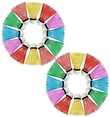 WHAMVOX 24stücke Kunststoff Federball Bunte Badminton Spiel Ball Kopf Federball Leicht Und Handlich Junge Bunter Junge Mädchen-Badminton