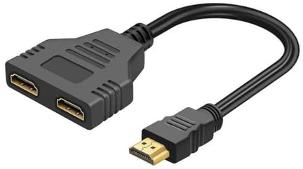 Divisor HDMI 1x2-1 adaptador de entrada a 2 salidas para configuración de monitor dual, 1080p HD, compatible con LCD, televisores LED y monitores