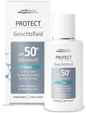 PROTECT Gesichtsfluid LSF50+ - hoher UV-Schutz - pflegt & beruhigt die Haut - schützt vor UV bedingten Schäden - Ergänzung zu den Retinal Seren - von medipharma cosmetics