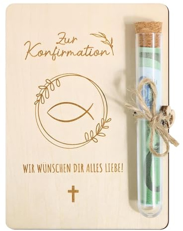 Geldgeschenke Verpackung,RoadLoo Geldgeschenk Konfirmation mit Reagenzgläser Hochwertige Umschlag und Hanfseil Konfirmation Geschenk Ideal für Geburtstag Hochzeit Weihnachten(Kreuzblütler)