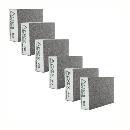 6pcs Sanding Blocks P80 Wet and Dry Sanding Sponge | Medium Sanding Pads | Dual Use Abrasives Pads | Reusable & Rust Removal Sanding Block For Wood, Paint Walls and Metal