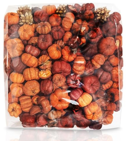 Putka Pods Mini Dried Pumpkin Pods for Fall Cinnamon Scent Potpourri Natural Bowl Fillers for Thanksgiving & Autumn Décor – 4 Heaping Cups