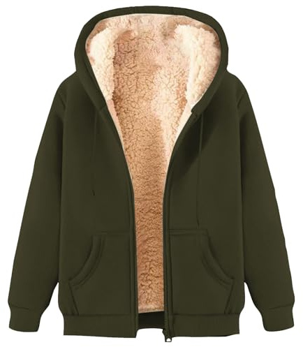 Wyongtao Veste Femmes Cachemire Chaud Oversize Sweats À Capuche Zippé Polaire Automne Hiver 2025 Sweatshirt Mode Avec Poche Gilet Femme De Sport Manteau Femme Hiver Polaire Grande Taille