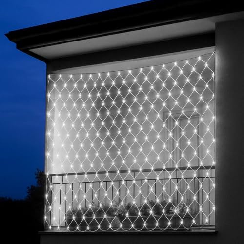 Tenda Luminosa LED 216 Luci 3x2m IP44 per Esterno e Interno – Rete Decorativa con 8 Modalità, Timer e Memoria, Prolungabile fino a 4 Reti – Ideale per Gazebo, Giardino, Terrazza, Feste e Natale