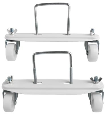 Opatiny 2 supporti per riscaldatore elettrico con ruote girevoli, per radiatori mobili e stufe in acciaio al carbonio resistente, bianco