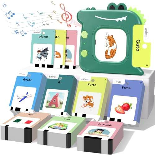 420 Palabras Tarjetas Flash Parlantes Español, Juguetes Educativos para Niños 3-6 Años, 112 Hojas Tarjetas Parlantes, Juguetes de Aprendizaje Juguetes Niños Juegos Educativos Juguete Montessori