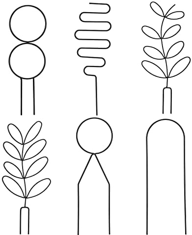 Haofy Paquete de 6 Enrejados Metálicos para Plantas Trepadoras de Interior en Maceta, Ideales para Hiedra, Monstera y Hoya. Mini Enrejado de Jardín de Hierro Negro.