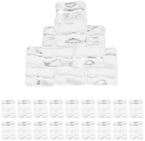 Glaçons Simulés 50 Pièces en Plastique et Résine, Irréguliers | Faux Glacons Réutilisables et Lavables, Aspect Réaliste et Joli, pour Aquarium et Présentations Alimentaires