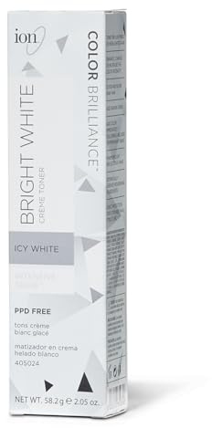Ion Permanent Brights Creme Toner Icy White, Vegan, Cruelty Free, PPD Free, 100% Gray Coverage, Long Lasting, Fade Resistant Color, 2.05 oz