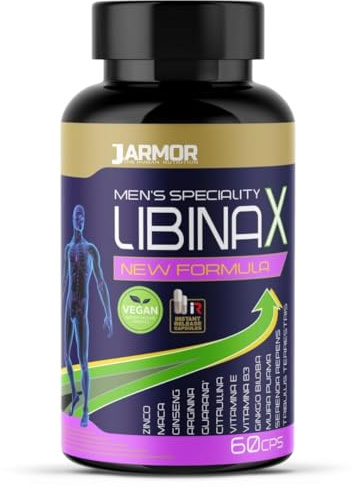 Libinax Potenzmittel für Mann - mit Peruanischem Maca, Tribulus Terrestris, Arginin und Citrullin, Zink, Guarana, Muira Puama, Serenoa Repens, Vitamine und Ginko Bilboa. 60 Kapseln