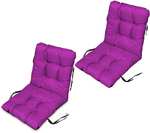 SuperKissen24. Coussin Dossier pour Chaise Longue, Siège, Banc de Jardin, Canapé - Lot de 2-96x48 cm - Bain de Soleil - Intérieur/Extérieur – imperméable - Fuchsia