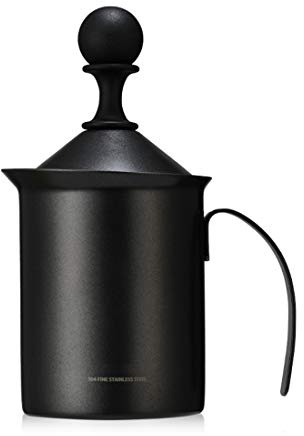LTLWSH Manual Milk Frother,Stainless Steel Hand Pump Milk Foamer Milk Frothing Pitchers DIY Fancy Coffee Cream Coffee Foamer Milk Creamer for Cappuccinos Coffee Latte 200ml