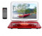 YOOHOO Lettore DVD portatile con schermo LCD da 16,9 Lettore DVD da viaggio per bambini Adattatore per auto ricaricabile Supporto Scheda SD USB AV IN/OUT Telecomando Rosso