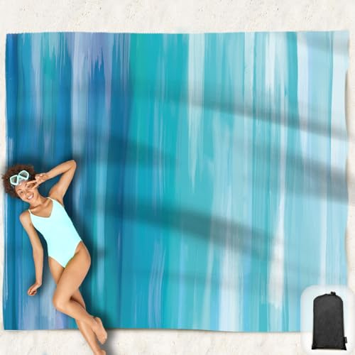 Hiwoss Beach Blanket Waterproof Sandproof Oversized 95”x 80”,Sand Free Beach Mat with Corner Pockets,Portable Mesh Bag for Travel and Outdoor Camping (Dreamsea) (Dreamsea)