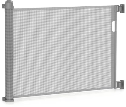 XMTECH Barrière de porte extensible Barrière de sécurité pour escalier 0-150 cm Gris Rideau de protection escamotable pour escalier, sécurité pour enfants et chiens Barrière de protection pour