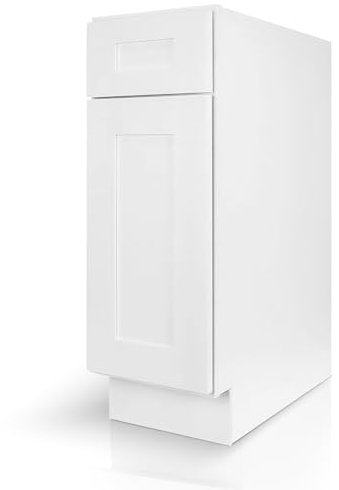 Hollywood Fabiani Design Shaker Base Kitchen Cabinet Ready to Assemble, 12 in. W x 24 in. D x 34.5 in. H, White
