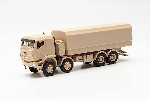 Herpa 746984-1/87 Iveco Trakker 8x8 geschützt Pritschen-LKW sandbeige - Neu, Sand Beige