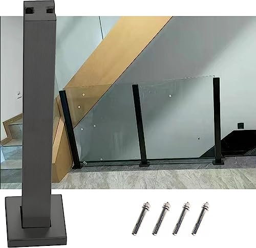 Poteau garde corps verre pince Escalier Couloir Poteau De Garde-corps En Verre Garde-corps À Panneaux Support De Sol, Jardin Balcon Balustrade Attache Pour Clôture Transparente, Inox Poteau Carré ( Co