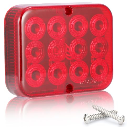 SPARKMOTO 1 x LED Trailer rear fog lights, 12V Universal led fog lights for trailer,caravan,truck,Waterproof Auxiliary LED rear fog light, With cable, E11 Approval