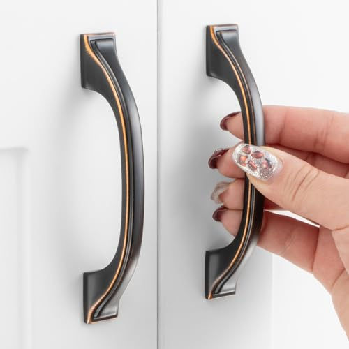 ASKANO 10 Pack 3 Inch Oil Rubbed Bronze Cabinet Pulls Brushed Bronze Cabinet Handles Bronze Kithcen Hardware for Cabinets Drawer Dresser ZP2409 Cupboard Bedroom Closet Bathroom Vanity