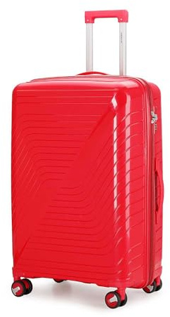Aerostar 28” Large Lightweight PP Hard Suitcase 4 Silent Spinner Wheels Check-in Luggage Integrated TSA Combination Lock for 20 to 23kg (Red, 100 Litre)