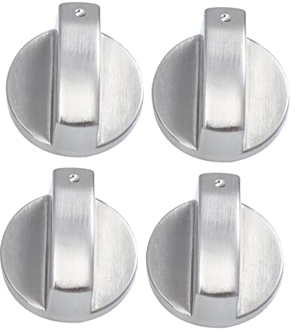 HAKIDZEL 4 Stück Ersatz Herdknöpfe Zinklegierung Metall Brenner Bedienknöpfe Kompatibel Elektrischer Herd Küche