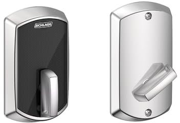 Schlage Residential BE467FGRW625 Greenwich Control Keyless Smart Fire Rated Deadbolt with 12398 Latch and 10116 Strike Bright Chrome Finish