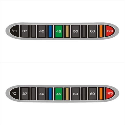 1/2 Stück Temperaturanzeige – Espresso-Farbwechsel-Streifen, selbstklebendes Thermometer-Etikett, wiederverwendbarer Flaschenthermometer-Aufkleber, wasserdichtes Temperaturband für Wein, Bierpapier,