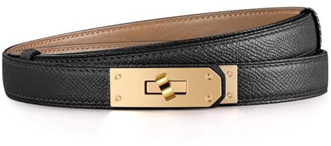 Gürtel Damen Gürtel Damen Schwarz Klassischer Echtledergürtel mit Metall-Drehverschluss, Verstellbar, Geeignet für Alle Gelegenheiten,Kleider Jeans Geschenk für Frauen,Muttertag