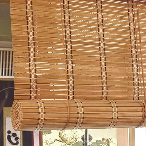 Natürliche Bambus-Rollo Raffrollo,Breit Bambus Raffrollo,Natur Holzrollos,Anti-UV Wasserdicht Bambus Jalousien Sichtschutz Für Terrasse/Garten/Fenster/Tür/Küche