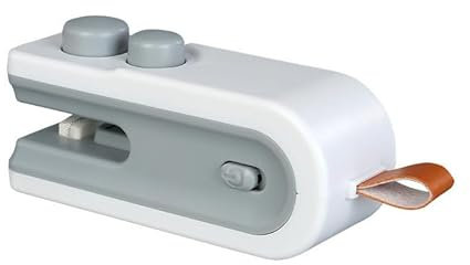 2 in 1 Mini Vacuum Sealer, Bag Cutter and Sealer Heat Seal, Portable Vacuum Food Sealer Bag Sealing Machine for Plastic Bags Snack Bags (Gray)