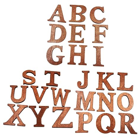 SEWACC 52stücke Holzbuchstaben Alphabet Holzscheiben Für Kreative Wanddekoration Und Frühe Bildungsspielzeuge Für Buchstabenerkennung Und Puzzle-spiele
