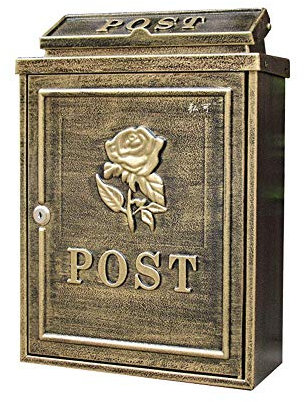 Briefkasten aus Stahl, zur Wandmontage, mit Schloss, klassisch montiert, verzinkt, abschließbar, wetterfest, Briefkästen zur Wandmontage, Wandbriefkasten, Retro, Antik, Nostalgie, Vintage, Briefkast