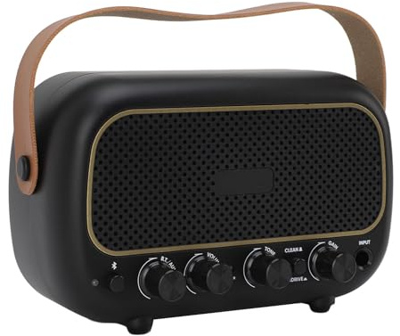Mini -Gitarrenverstärker Dual -Lautsprecher Bluetooth Tragbarer E -Gitarrenverstärker mit Kopfhörerbuchse für Tägliche Übung