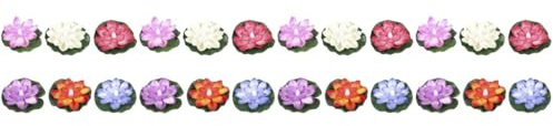 PRETYZOOM 4 Sätze Lotus Schwimmende Wasserlampe Aquarium Wasserfall Schwimmbad Fisch Gartenbeleuchtung Led Schwimmkerze Simulation Lotusdekoration Blumenrequisiten Plastik 6 Stück * 4