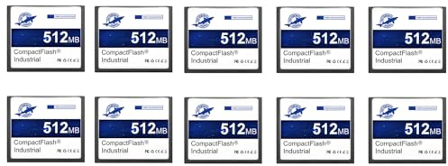 Dogfish 10 Pack 512MB Tarjeta de Memoria Compact Flash Industrial CF Memory Card Tipo I de Alto Rendimiento FAT16 para Equipos Industriales y Cámaras Digitales Antiguas