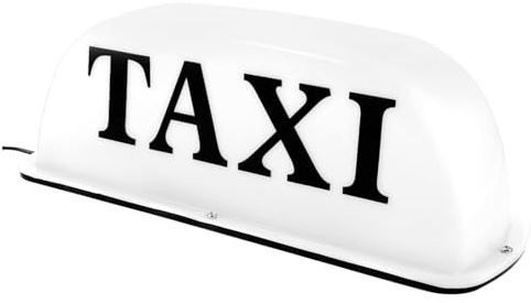 DIYEAH Panneau Lumineux et Multifonction Magnétique de Taxi pour Voitures 12v Blanc Lampe de Taxi en Plastique Fixation Aimantée, Solide pour Véhicule | Fixation Magnétique, Usage Automobile, Installation Simple, Structure Robuste et Solide