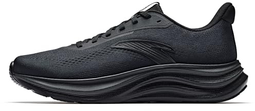 ANTA Men’s Running Shoes, Lightweight Cushioned Breathable Sneakers, Comfortable Trainers with Slip Resistant Outsole for Jogging, Walking and Daily Workout, Black, 10