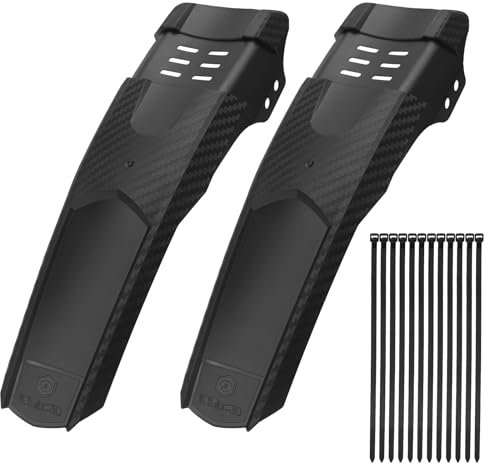 HENGBIRD Parafango Bici Set 2 Pezzi – Parafango MTB Anteriore Posteriore 20 24 26 29 Pollici, Parafango Bici Corsa Gravel, Kit Parafango Bici Universale Carbonio, Montaggio Rapido in PP Resistente