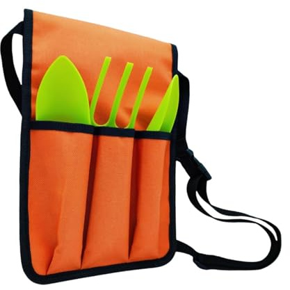 Gardening Tool Waist Bag Garden Apron Heavy Duty Hanging Pouch Construction Gardener Convenient Oxford Cloth Tool Belt with 3 Gardening Tools for Kids