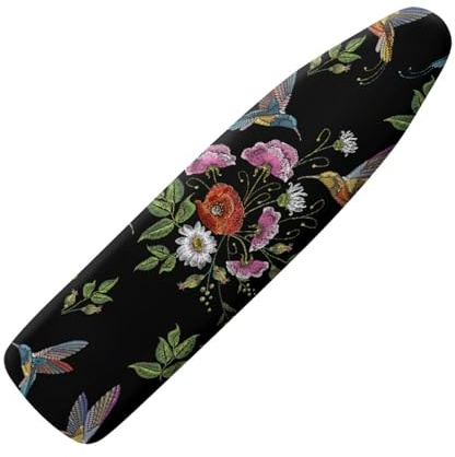 Copriasse da stiro piccolo, 90 x 30 cm, con stampa nera, elastico, resistente alle bruciature e facile da montare, mini e portatile