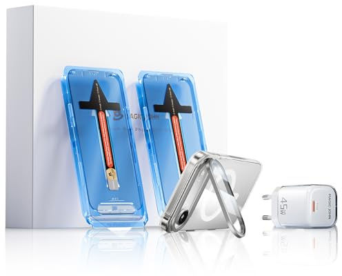 MAGIC JOHN für iPhone Air Telefon Zubehörpaket [für iPhone HD Displayschutzfolie] [Linsenständer Hülle] [45W PD Schnelladegerät] 3-Teiliges Set