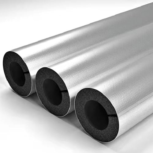 Pipe Insulation ID 1-7/8 x T 3/4, Self Adhesive Insulation Pipe with Aluminum Foil, Antifreeze Foam Tube for Outdoor Air Conditioner Units(T 15mm,ID 89mm)